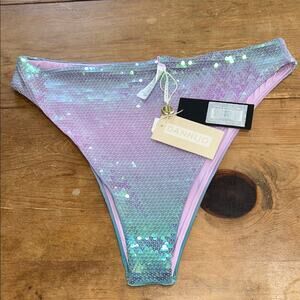 DANNIJO Gianni Bini 1Sequin Bikini Bottom in Purple and Green Bikini Bottoms XL